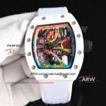  Replica Richard Mille RM 68-01 Tourbillon Cyril Kongo Watch White Ceramic Velcro Strap